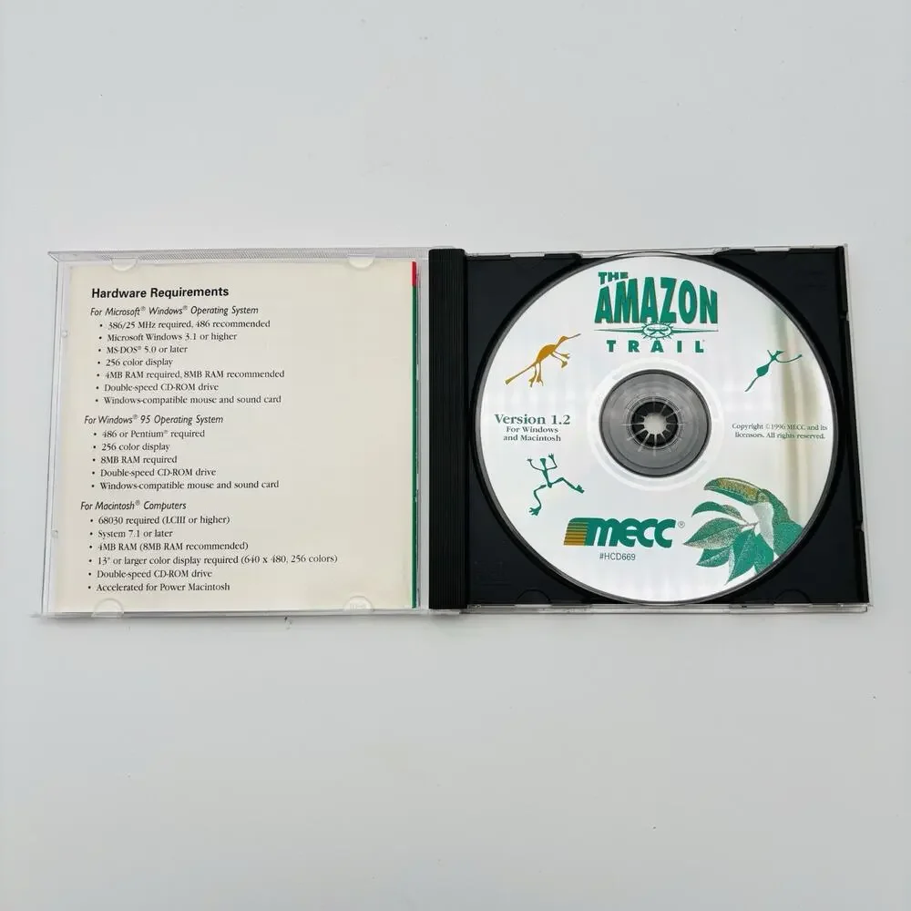 The Amazon Trail Microsoft Windows 95 Cd Rom. Very Good Condition.